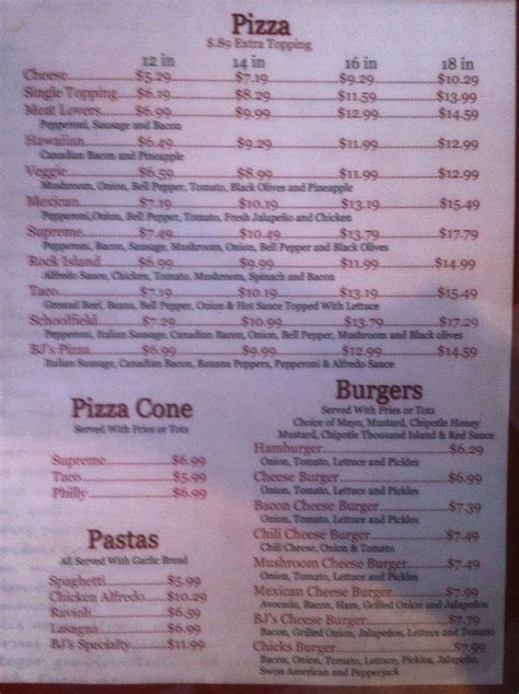 bj's pizza|bj's pizza menu.